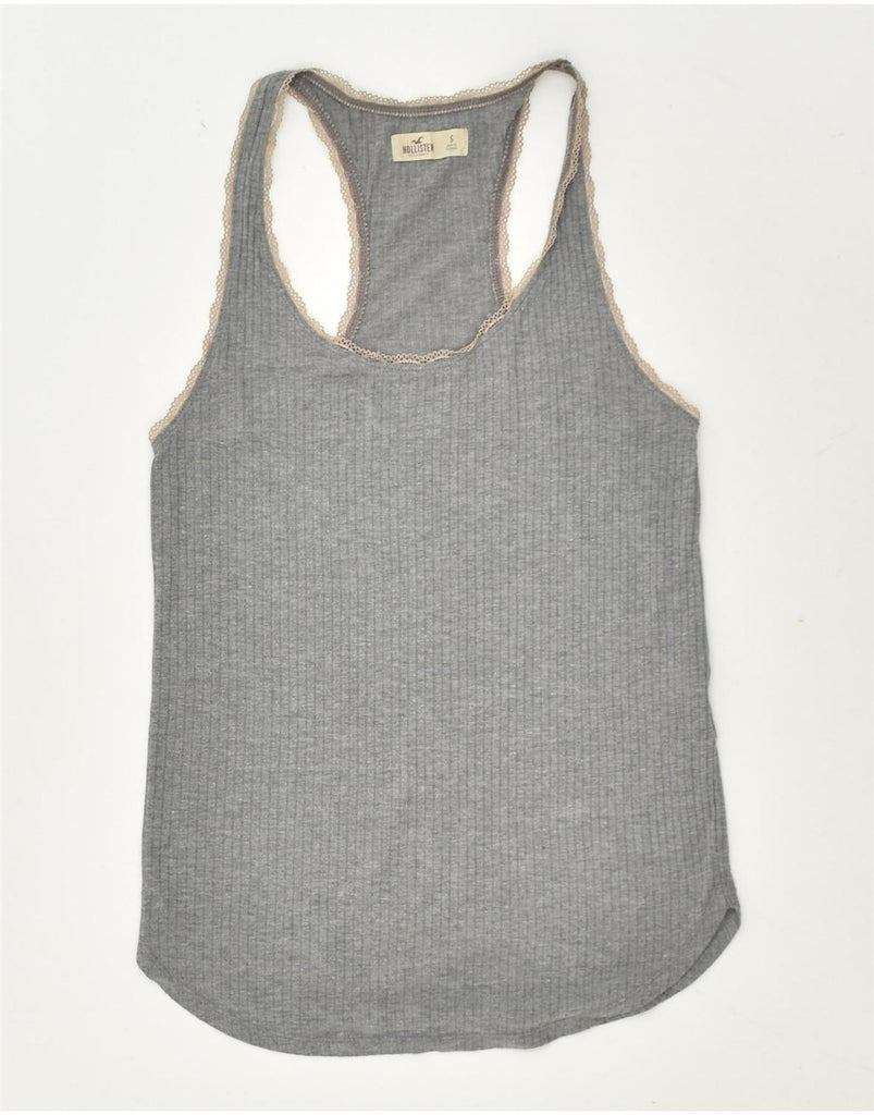 HOLLISTER Womens Vest Top UK 8 Small Grey Cotton | Vintage Hollister | Thrift | Second-Hand Hollister | Used Clothing | Messina Hembry 