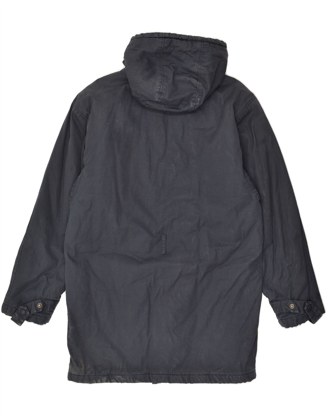 ADIDAS Mens Hooded Windbreaker Coat UK 36 Small Navy Blue Polyamide | Vintage Adidas | Thrift | Second-Hand Adidas | Used Clothing | Messina Hembry 