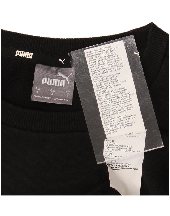 Puma Mens Sweatshirt Jumper Large Black Cotton