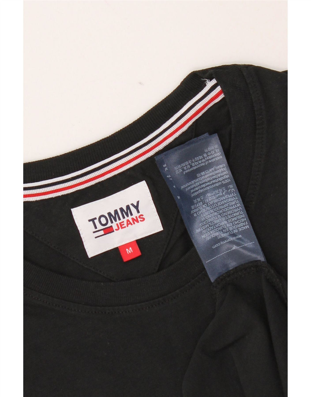 Tommy Hilfiger Mens T-Shirt Top Medium Black Cotton