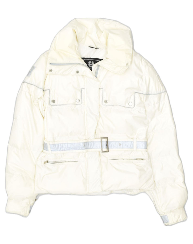 BELSTAFF Womens Padded Jacket IT 42 Medium Off White Nylon | Vintage | Thrift | Second-Hand | Used Clothing | Messina Hembry 