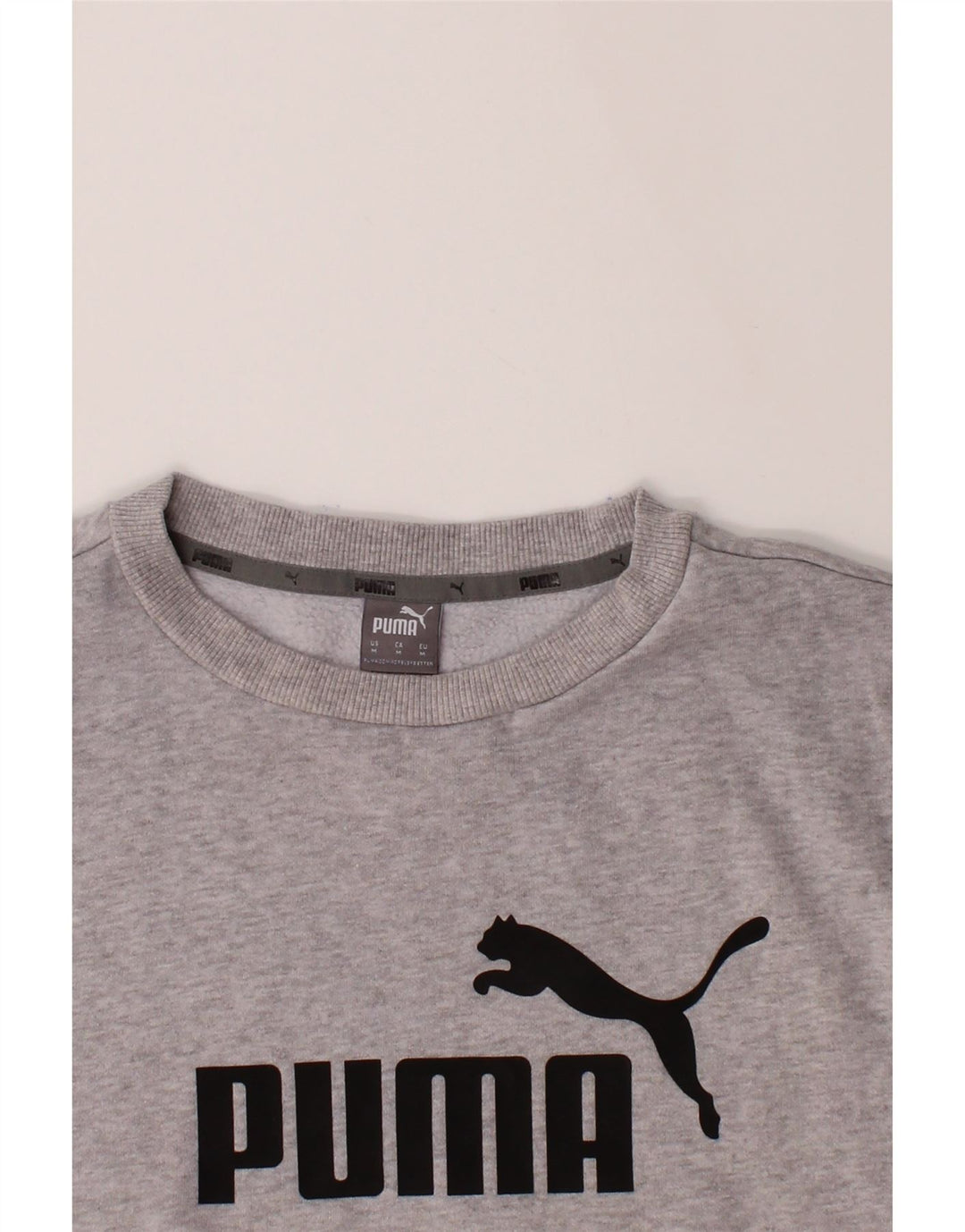 PUMA Womens Graphic Oversized Hoodie Jumper UK 14 Medium Grey Cotton Vintage Puma and Second-Hand Puma from Messina Hembry 