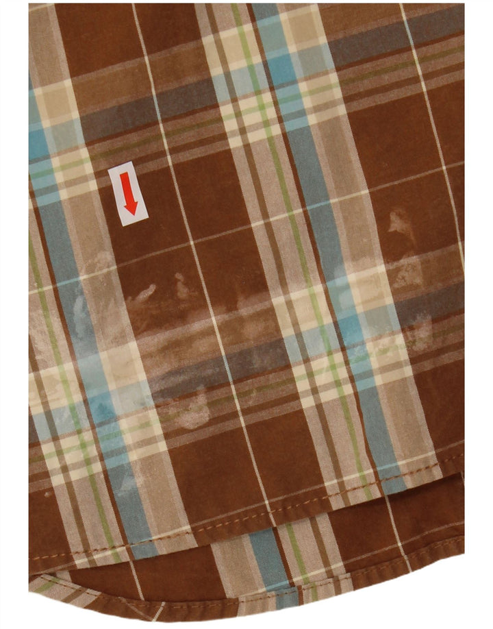 Hollister Mens Shirt Medium Brown Check Cotton