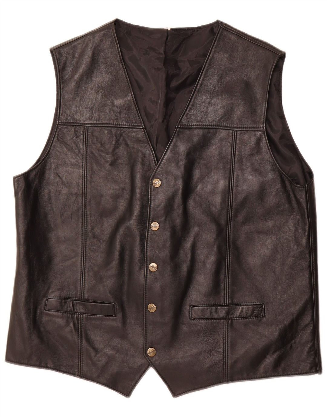 CODA Mens Leather Waistcoat 2XL Black
