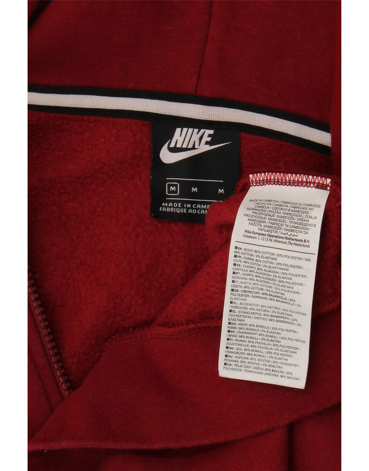 Nike Mens Hoodie Jumper Medium Red Cotton