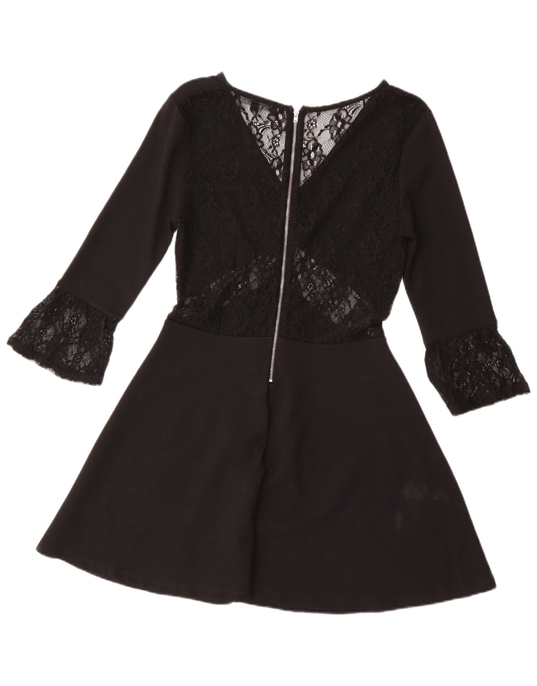 FRENCH CONNECTION Womens 3/4 Sleeve Swing Dress UK 12 Medium Black Viscose
