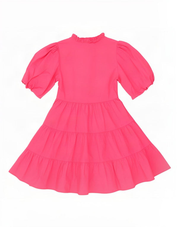 Scotch & Soda Womens Tiered Dress UK 10 Small Pink Cotton