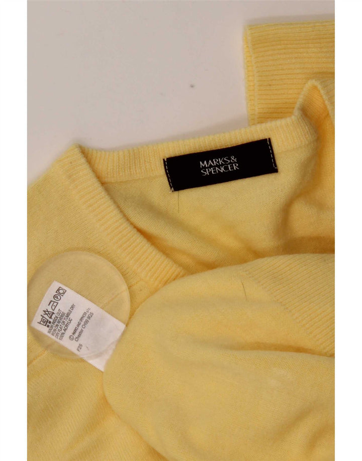 Marks & Spencer Mens V-Neck Jumper Sweater Medium Yellow Acrylic