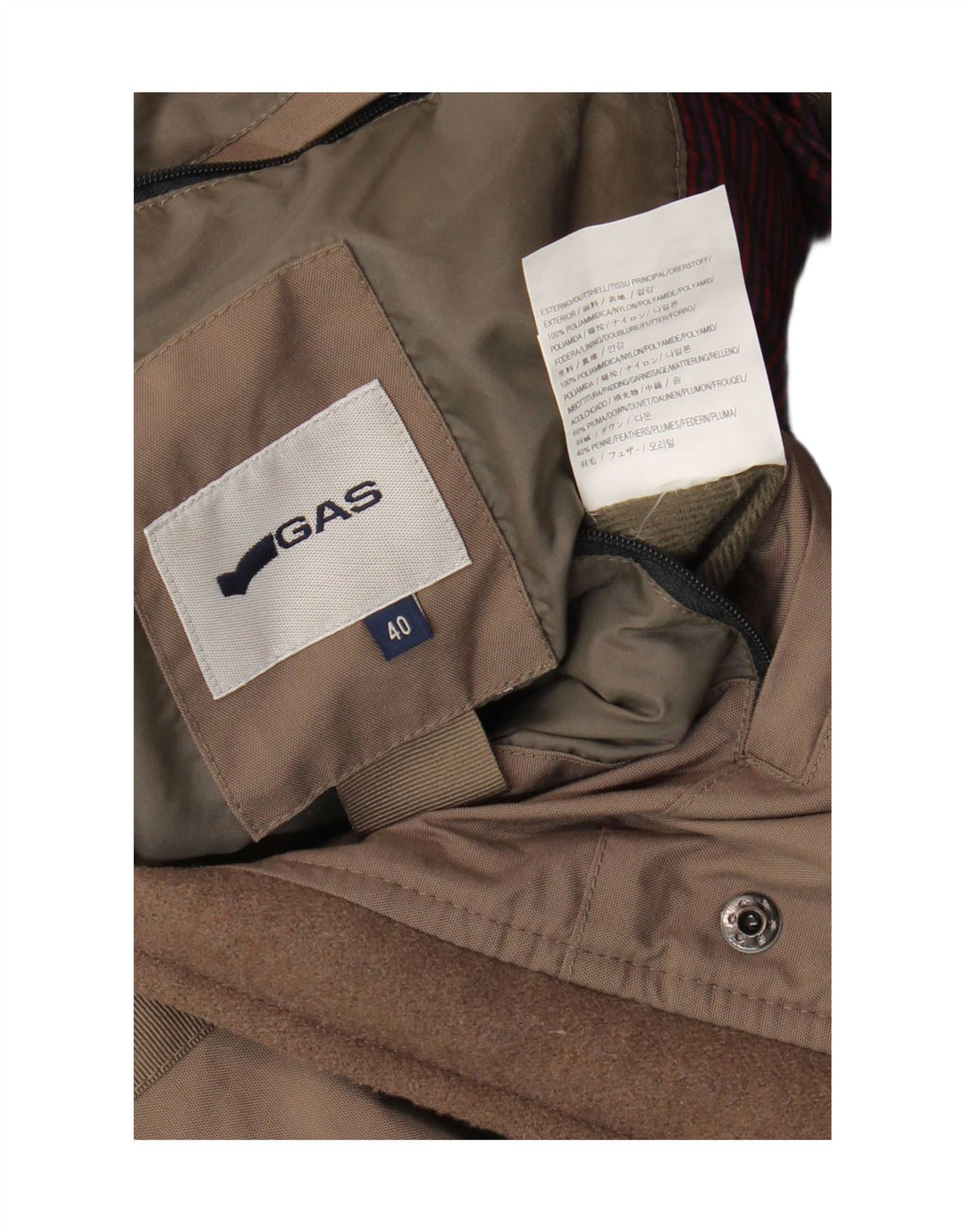 Gas Womens Padded Jacket EU 40 Medium Brown Polyamide