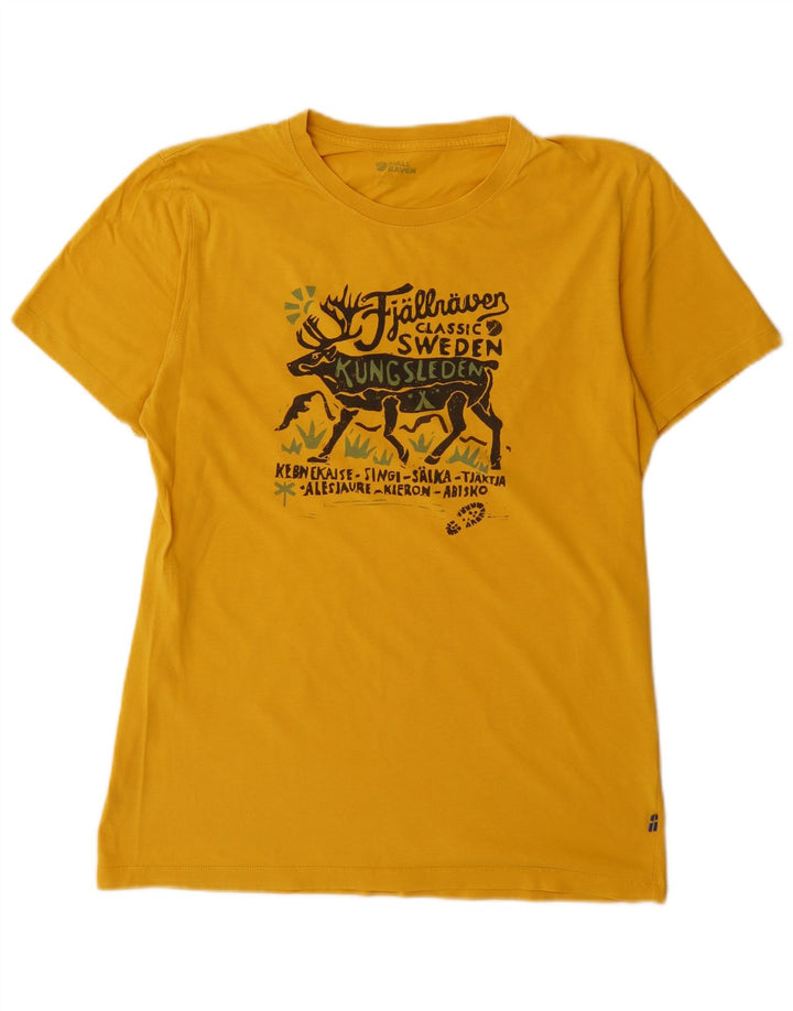 Fjall Raven Mens Graphic T-Shirt Top Medium Yellow Cotton