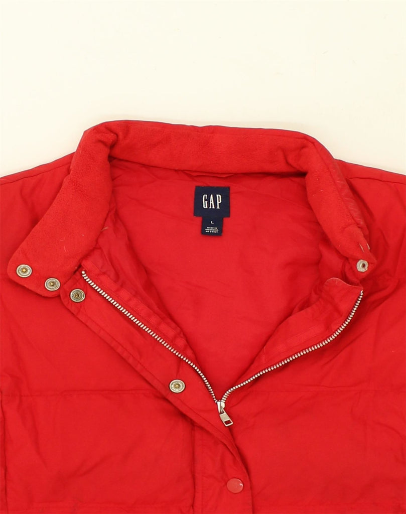 GAP Womens Padded Gilet UK 14 Large Red Polyester | Vintage Gap | Thrift | Second-Hand Gap | Used Clothing | Messina Hembry 