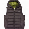 Champion Boys Hooded Padded Gilet 11-12 Years Large Black Polyester