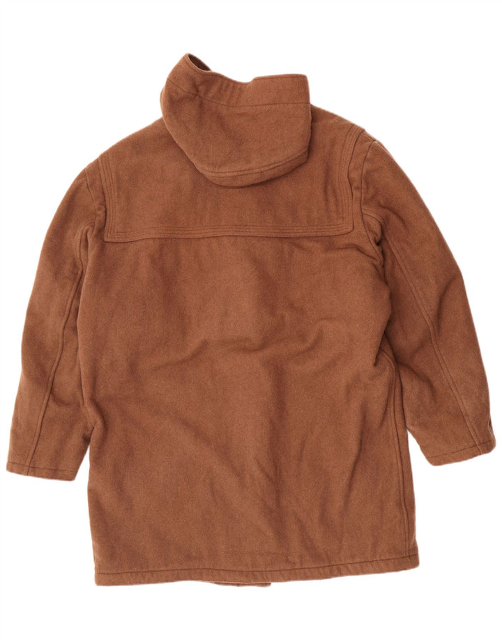Faciba Mens Hooded Duffle Coat IT 54 2XL Brown Wool