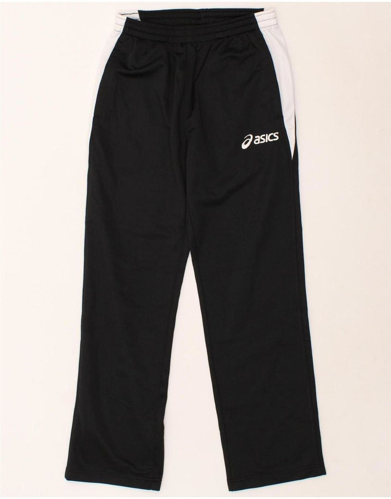 ASICS Boys Tracksuit Trousers 11-12 Years Black Colourblock Polyester Vintage Asics and Second-Hand Asics from Messina Hembry 