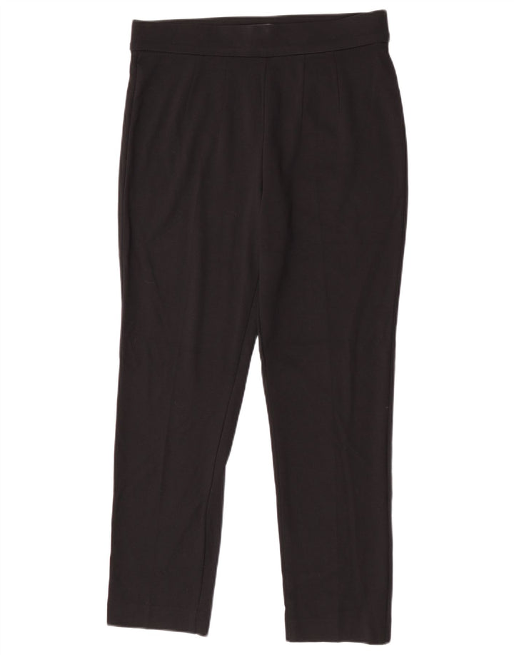 Marks & Spencer Womens Slim Casual Trousers UK 12 Medium W30 L26 Black