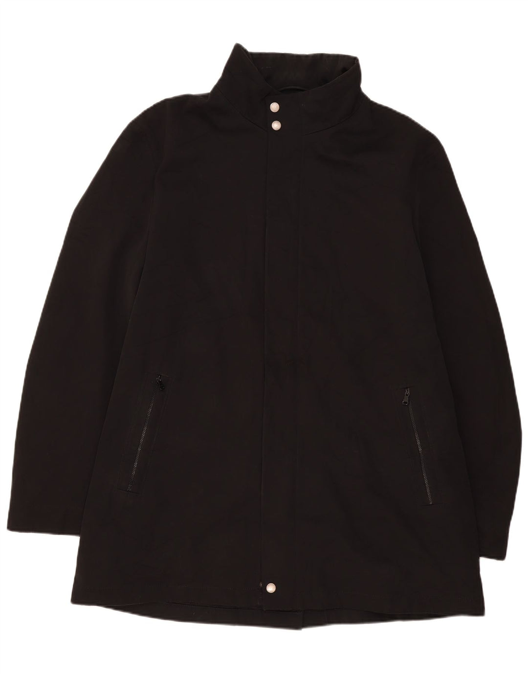 Hugo Boss Mens Overcoat EU 56 3XL Black Polyester