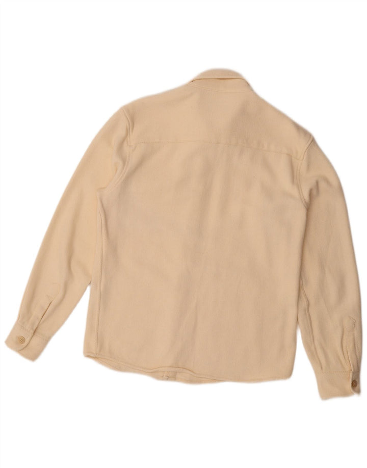 Zara Mens Overshirt Flannel Shirt Medium Beige Polyester