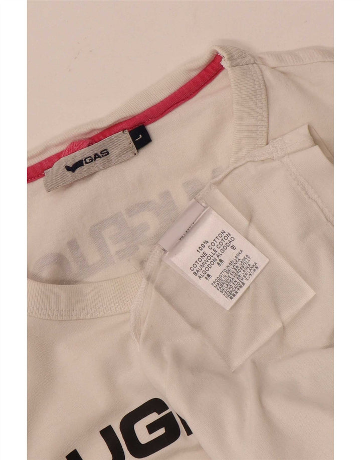 Gas Mens Graphic T-Shirt Top Large White Cotton