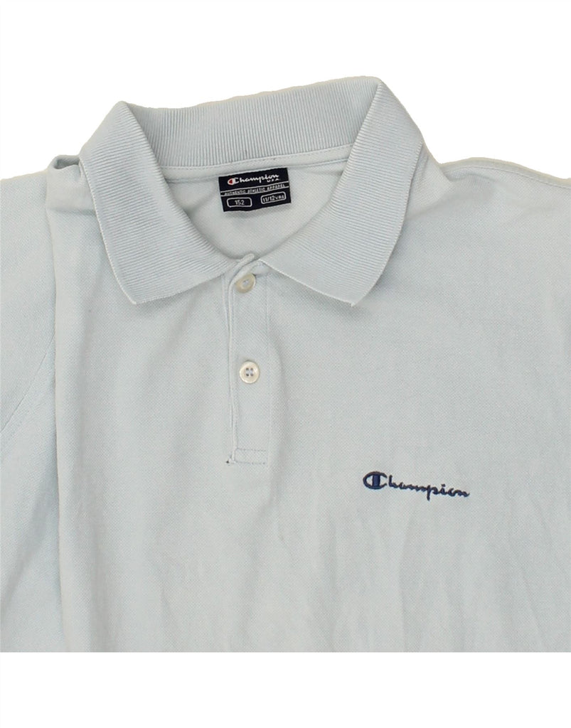 CHAMPION Boys Polo Shirt 11-12 Years Blue Cotton Vintage Champion and Second-Hand Champion from Messina Hembry 