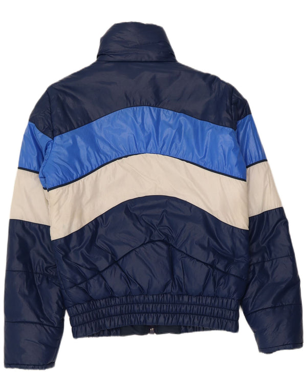 Belfe Mens Padded Jacket IT 46 Small Navy Blue Colourblock Polyamide
