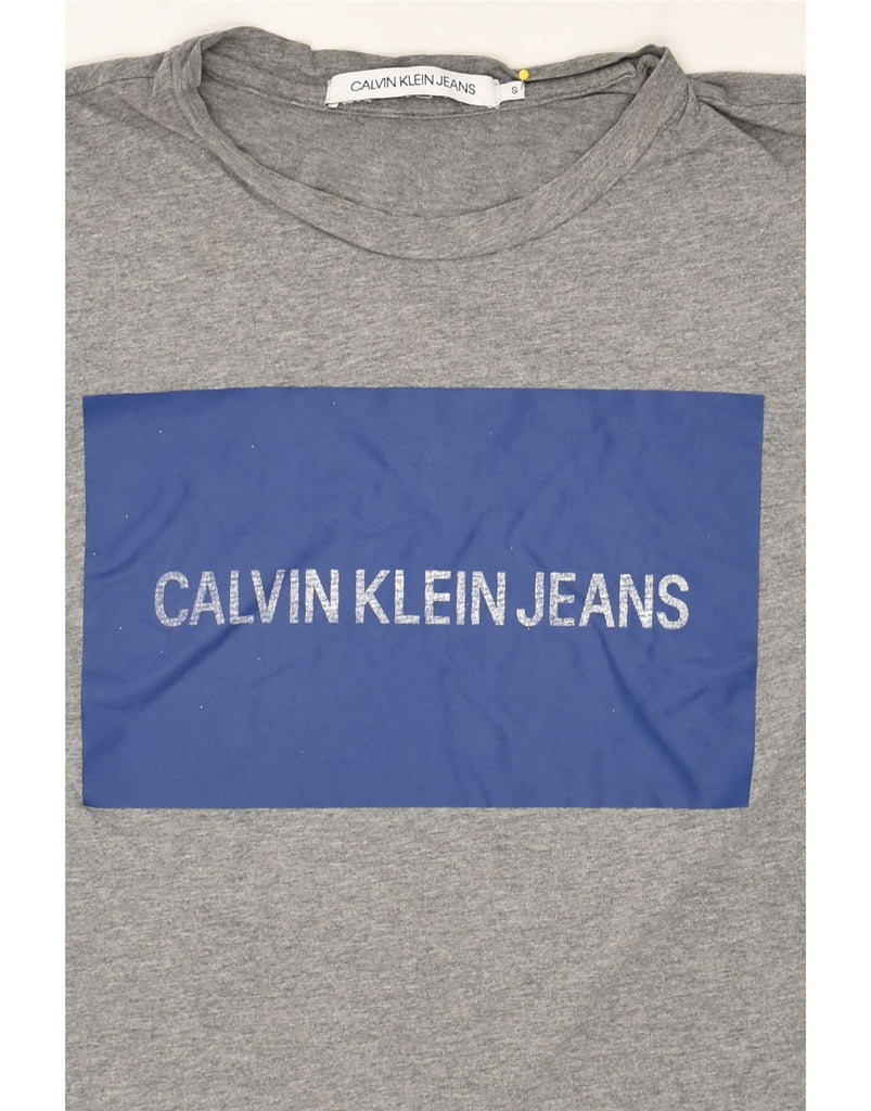 CALVIN KLEIN Mens Graphic T-Shirt Top Small Grey Cotton | Vintage Calvin Klein | Thrift | Second-Hand Calvin Klein | Used Clothing | Messina Hembry 