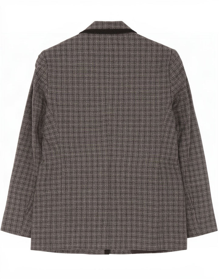 Luisa Spagnoli Womens 4 Button Blazer Jacket IT 46 Large Grey Check