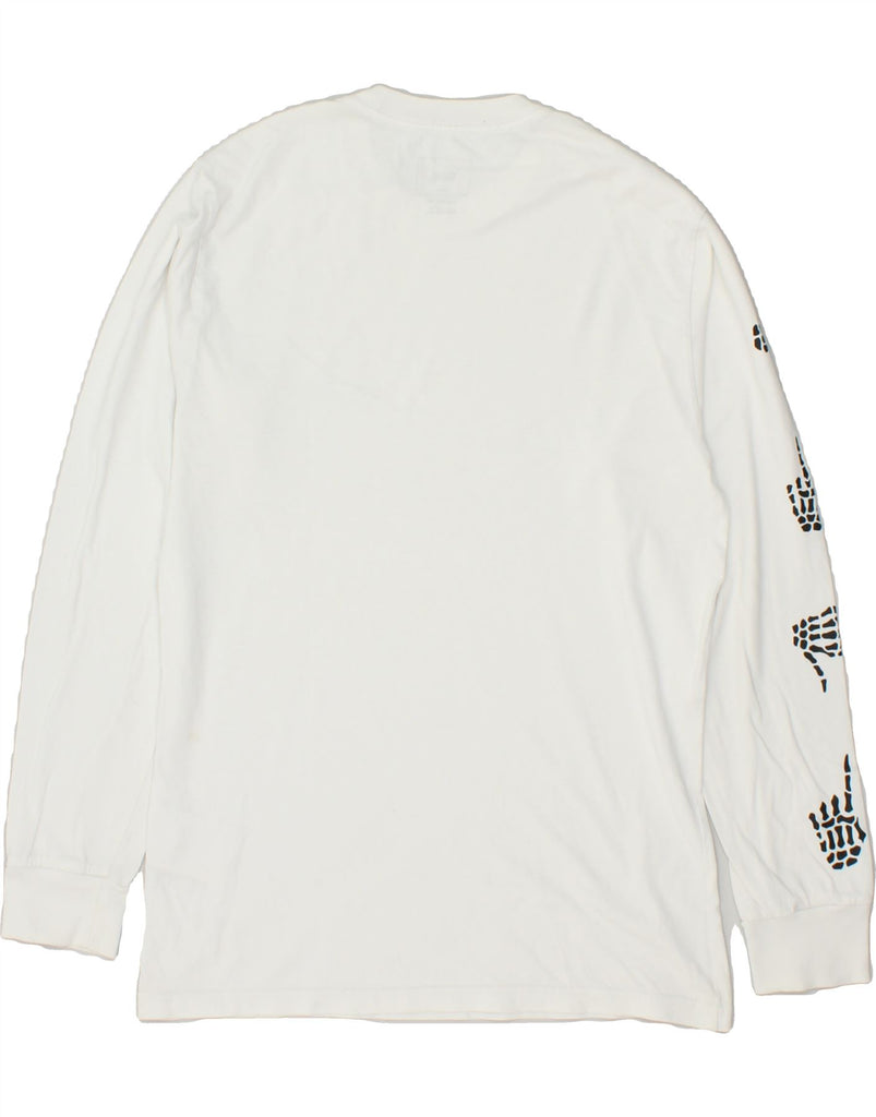 VANS Mens Classic Fit Graphic Top Long Sleeve Small Off White Cotton | Vintage Vans | Thrift | Second-Hand Vans | Used Clothing | Messina Hembry 