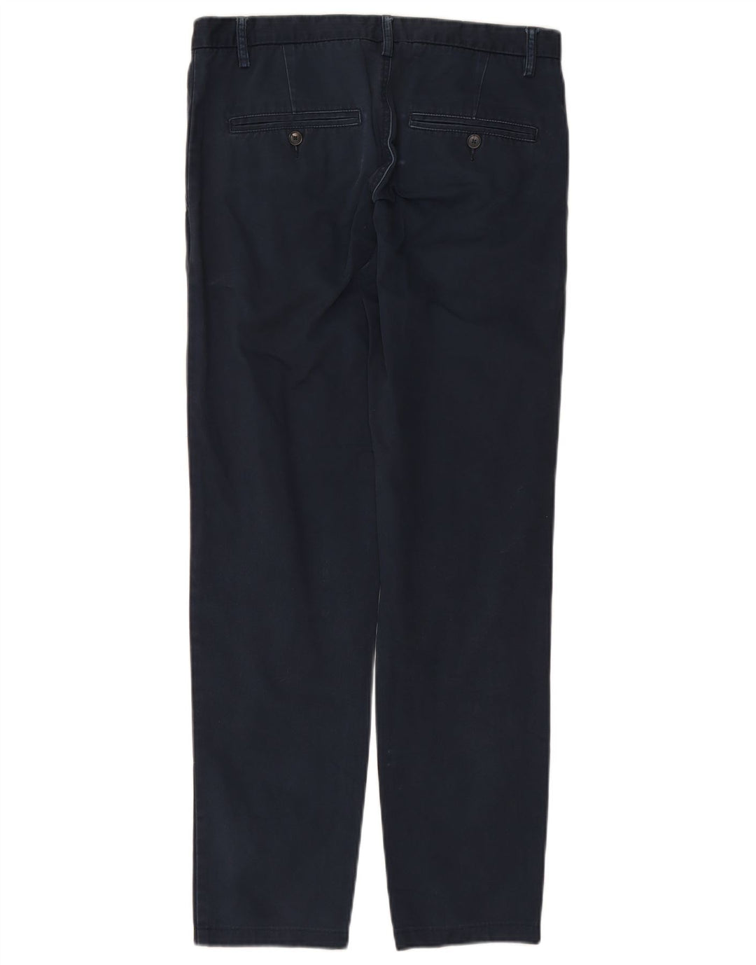 BENETTON Mens Straight Chino Trousers IT 46 Small W29 L30 Navy Blue Cotton
