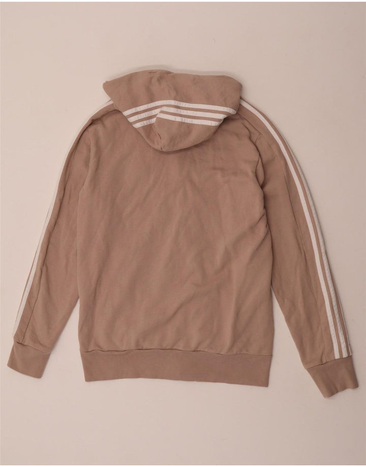 Adidas Mens Zip Hoodie Sweater Medium Brown Colourblock Cotton