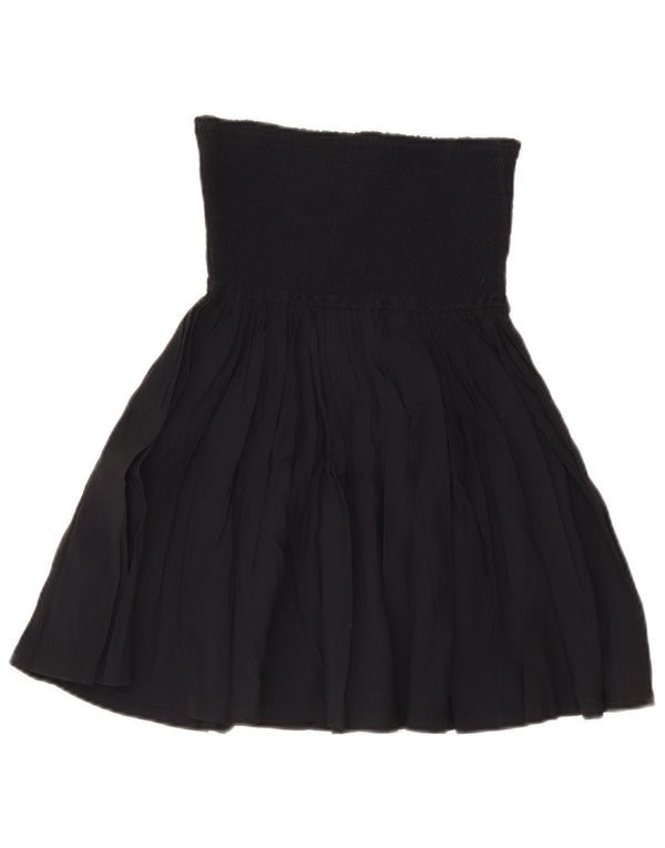 LEMON Womens High Waist A-Line Skirt Medium W28 Navy Blue Viscose