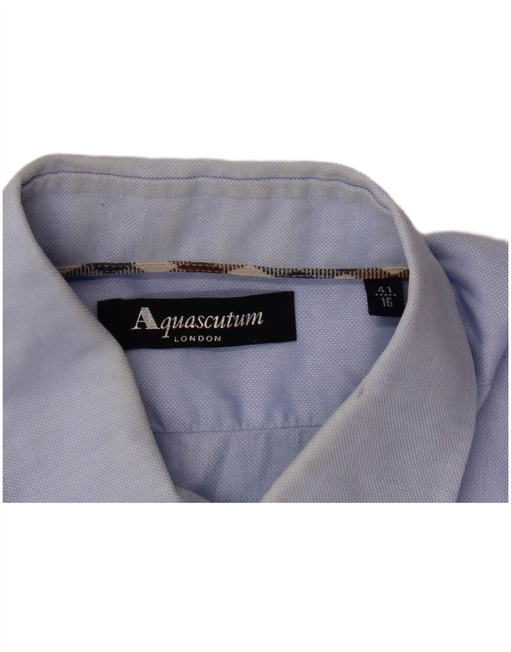 Aquascutum Mens Shirt Size 41 16 Large Blue
