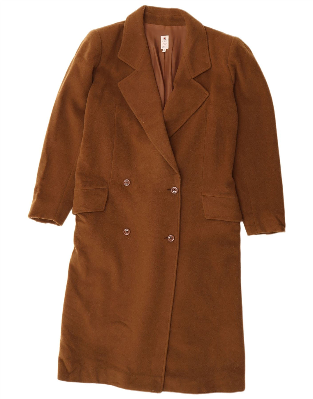 Ungaro Womens Double Breasted Coat IT 42 Medium Brown Virgin Wool