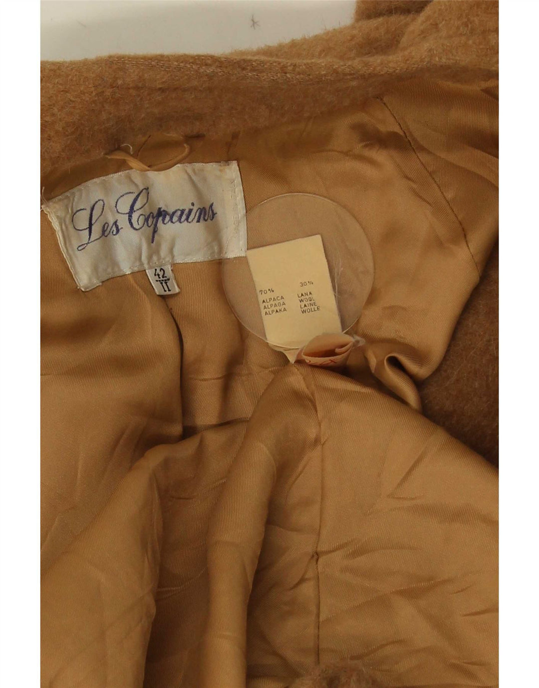 Les Copains Womens Oversized Double Breasted Coat IT 42 Medium Beige