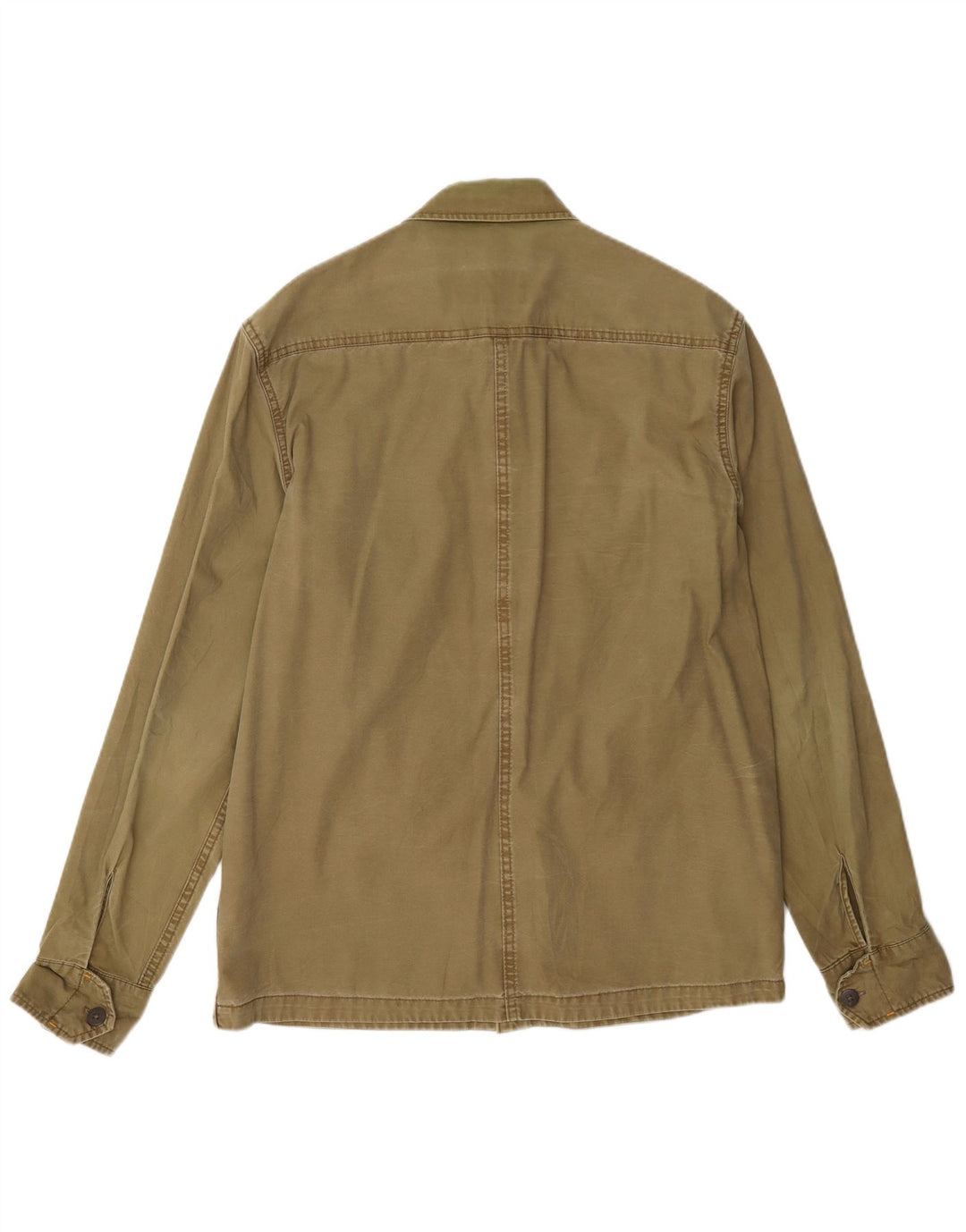 Zara Mens Oversized Military Shirt Large Khaki Cotton