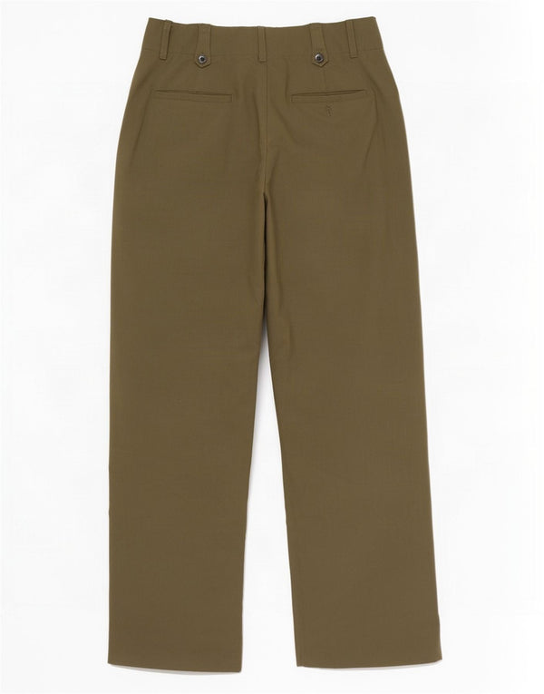 Zara Womens High Waist Wide Leg Chino Trousers XS W24 L28 Khaki Polyester