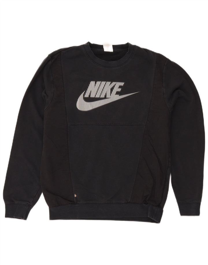 Nike Mens Graphic Sweatshirt Jumper Small Black Colourblock Cotton