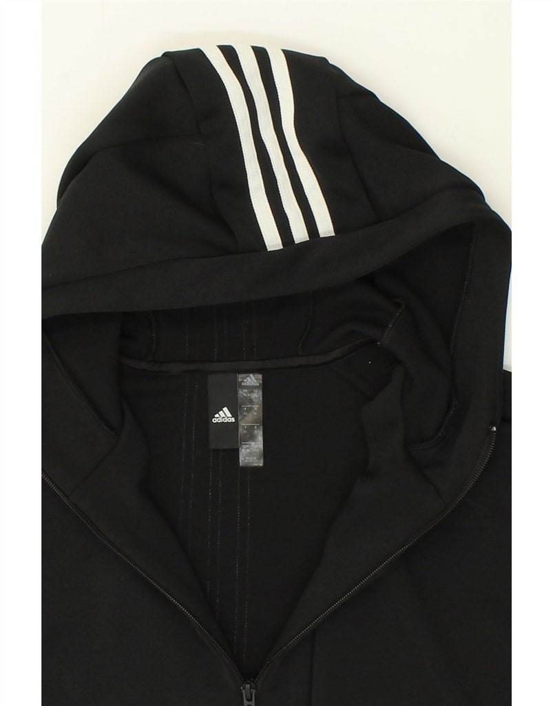 ADIDAS Mens Climalite Graphic Zip Hoodie Sweater XL Black Polyester | Vintage Adidas | Thrift | Second-Hand Adidas | Used Clothing | Messina Hembry 