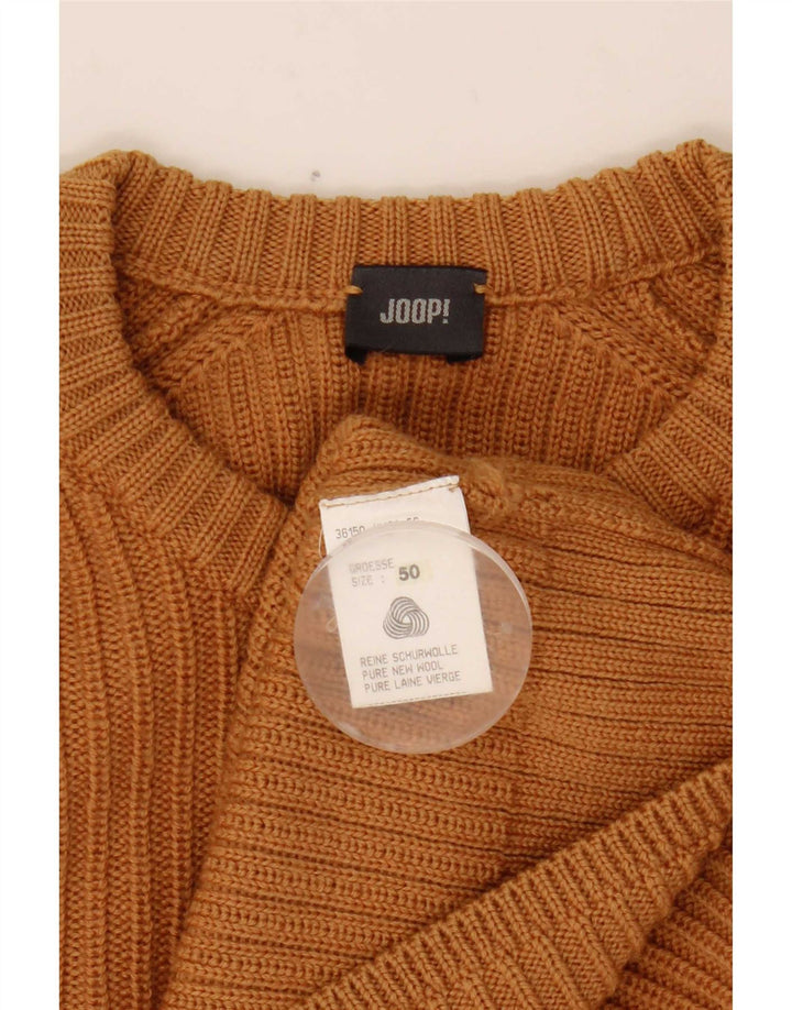 Joop Mens Crew Neck Jumper Sweater IT 50 Medium Brown Wool
