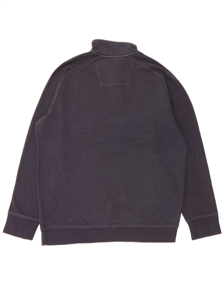 Marks & Spencer Mens Button Neck Jumper Sweater Medium Navy Blue
