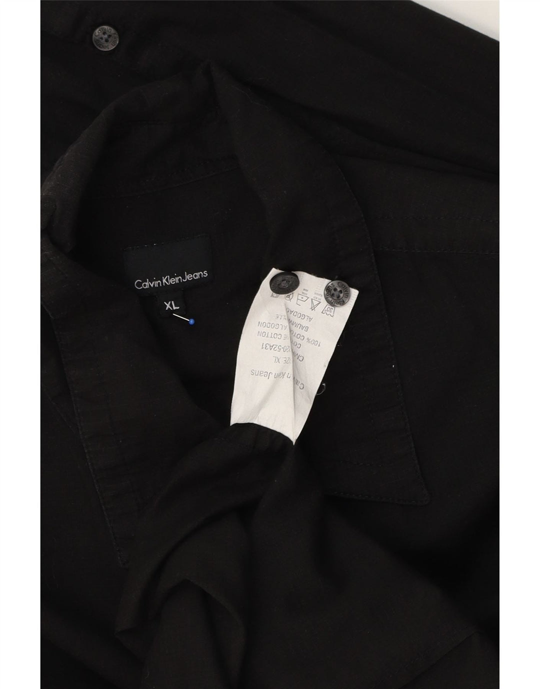 Calvin Klein Jeans Mens Shirt XL Black Cotton