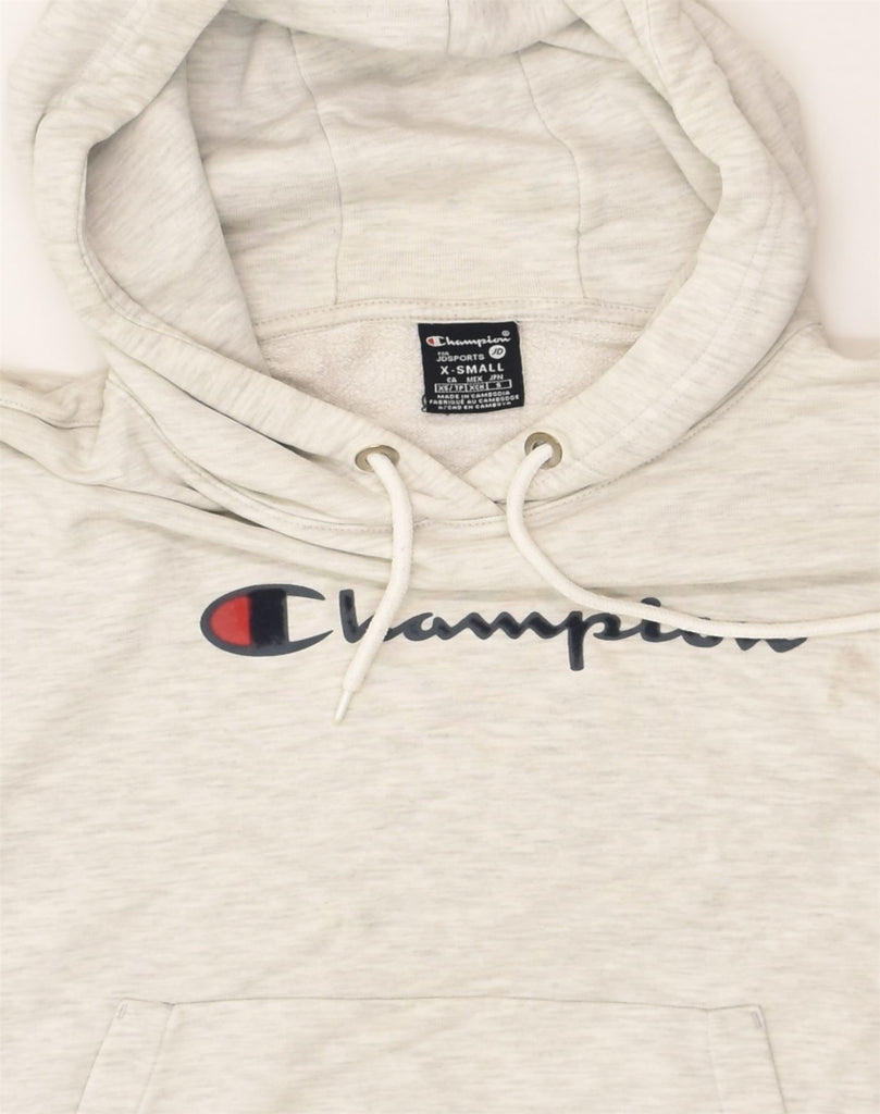 CHAMPION Mens Loose Fit Graphic Hoodie Jumper XS Grey Cotton | Vintage Champion | Thrift | Second-Hand Champion | Used Clothing | Messina Hembry 