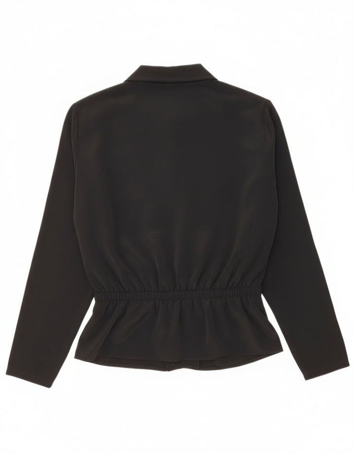 LOLA Womens Long Sleeve Blouse Top UK 12 Medium  Black