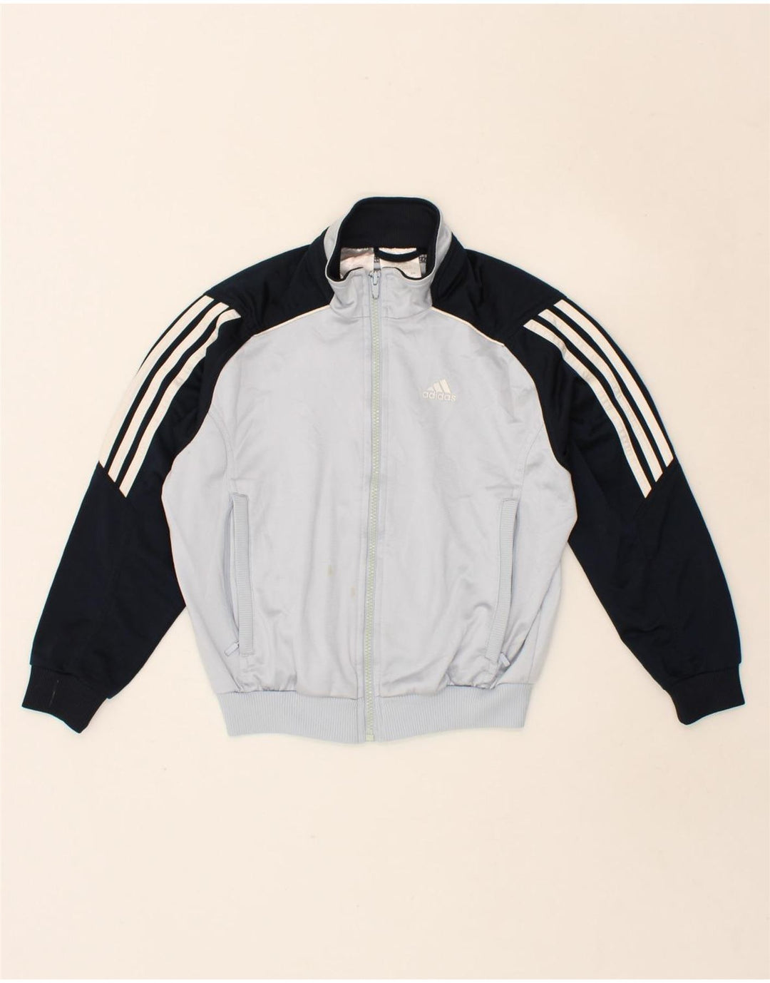 ADIDAS Boys Tracksuit Top Jacket 9-10 Years Blue Colourblock Polyester Vintage Adidas and Second-Hand Adidas from Messina Hembry 