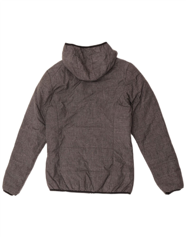 Ellesse Womens Hooded Reversible Padded Jacket UK 10 Small Grey Nylon
