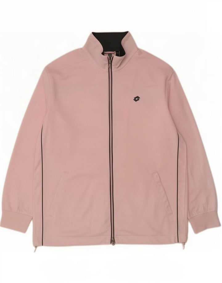 Lotto Womens Tracksuit Top Jacket UK 20 2XL Pink Polyester