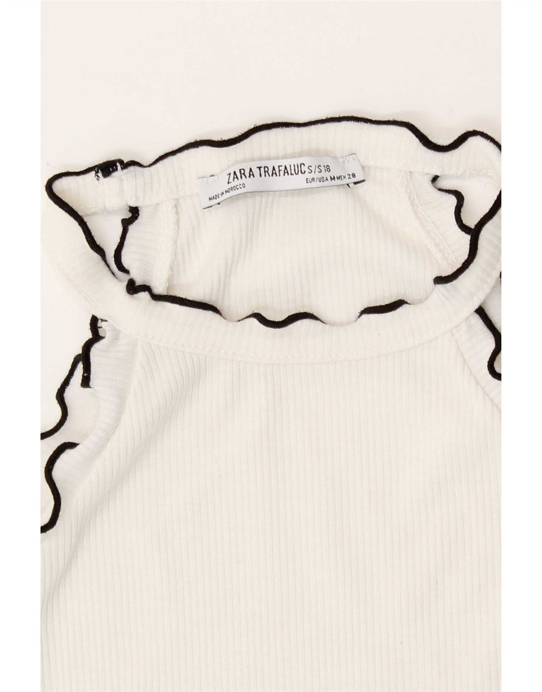 Zara Womens Crop Halter Top UK 12 Medium White Cotton