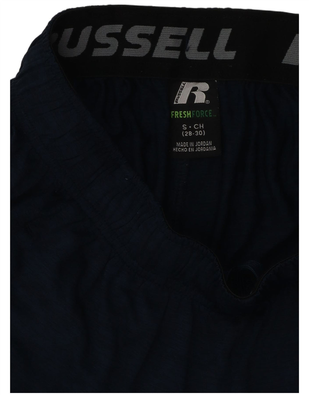 RUSSELL ATHLETIC Mens Dri-Power Sport Shorts Small Navy Blue Colourblock