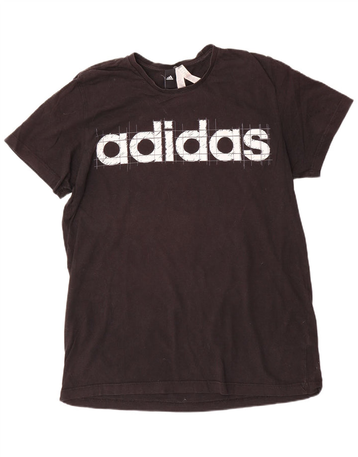 Adidas Mens Graphic T-Shirt Top Large Black Cotton