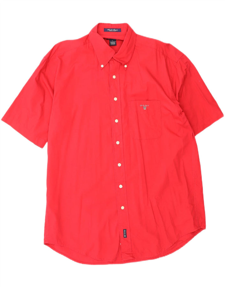 GANT Mens Regular Fit Short Sleeve Shirt Large Red Cotton