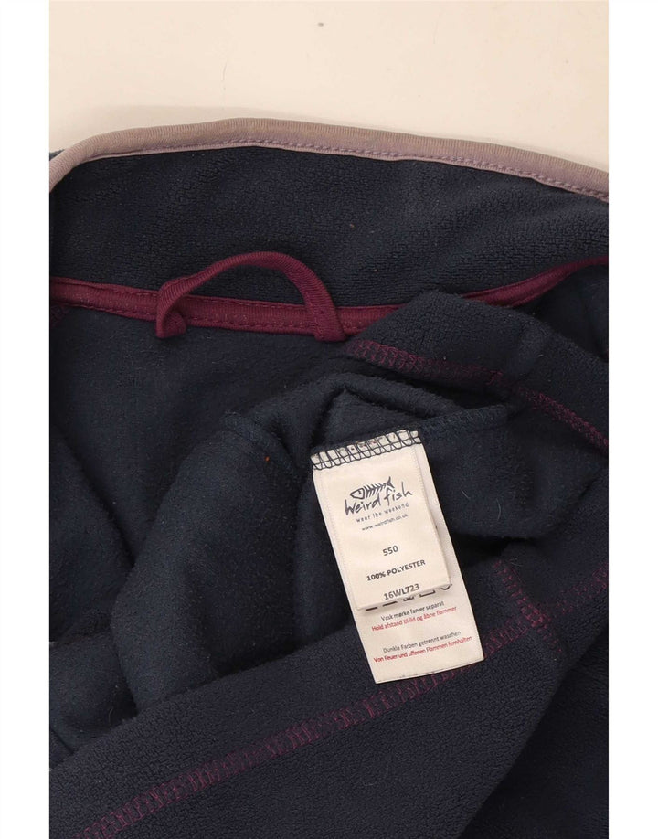 Weird Fish Womens Fleece Jacket UK 12 Medium Navy Blue Polyester